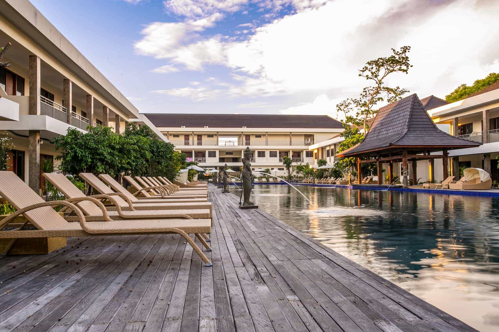 morning pool shot at Hotel Ombak Paradise in the Gili Islands of Lombok Indonesia